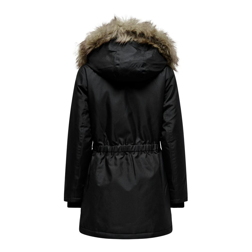 Only Schwarzer Parka aus Polyester