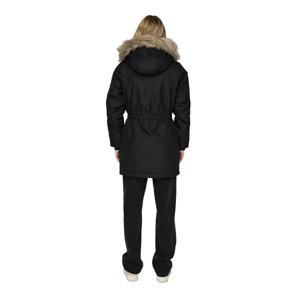Only Schwarzer Parka aus Polyester
