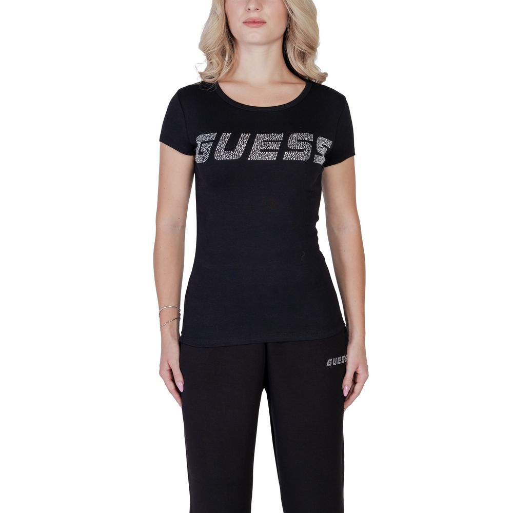 Guess Active Schwarzes Baumwoll-T-Shirt