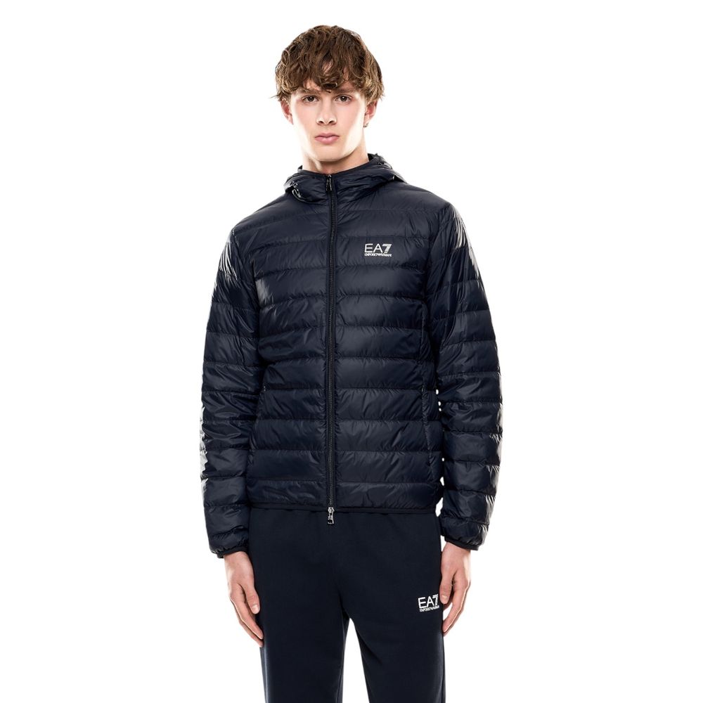 EA7 Emporio Armani Blaue Shell-Jacke aus Polyamid