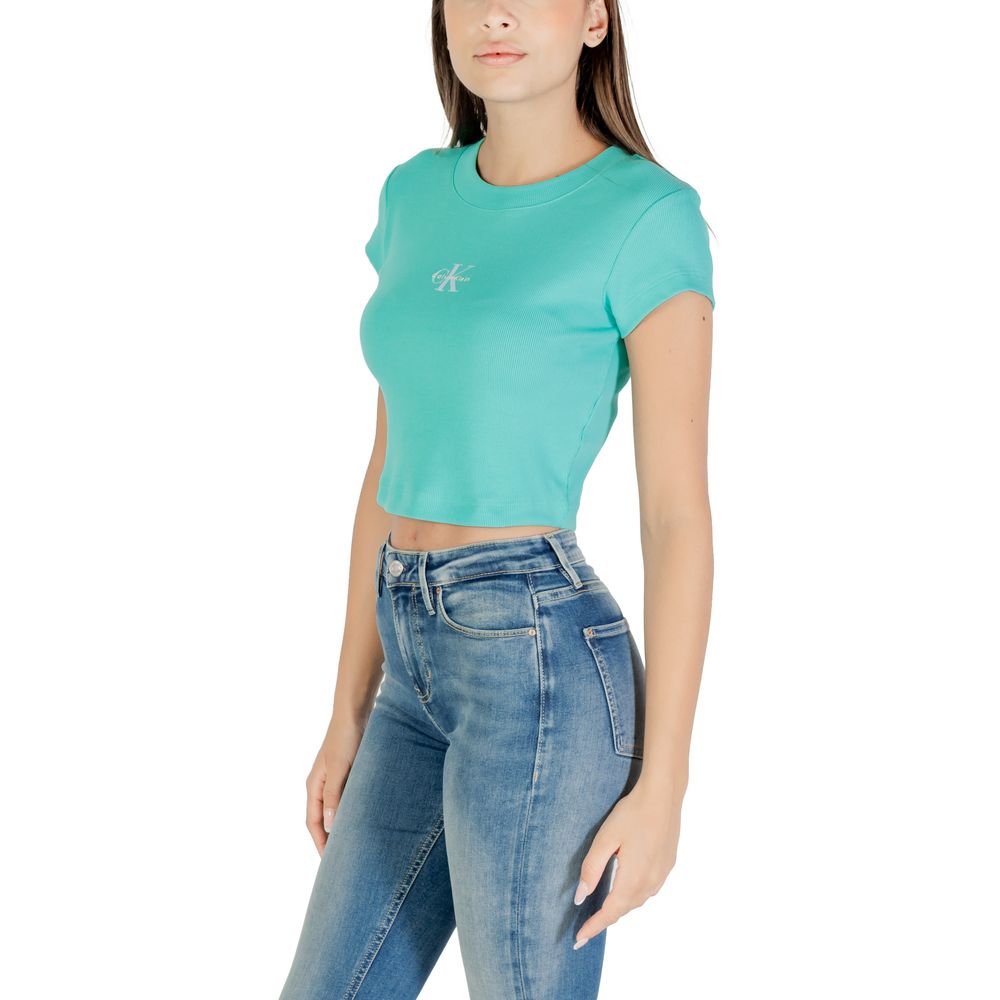 Calvin Klein Jeans Türkises Baumwoll-T-Shirt