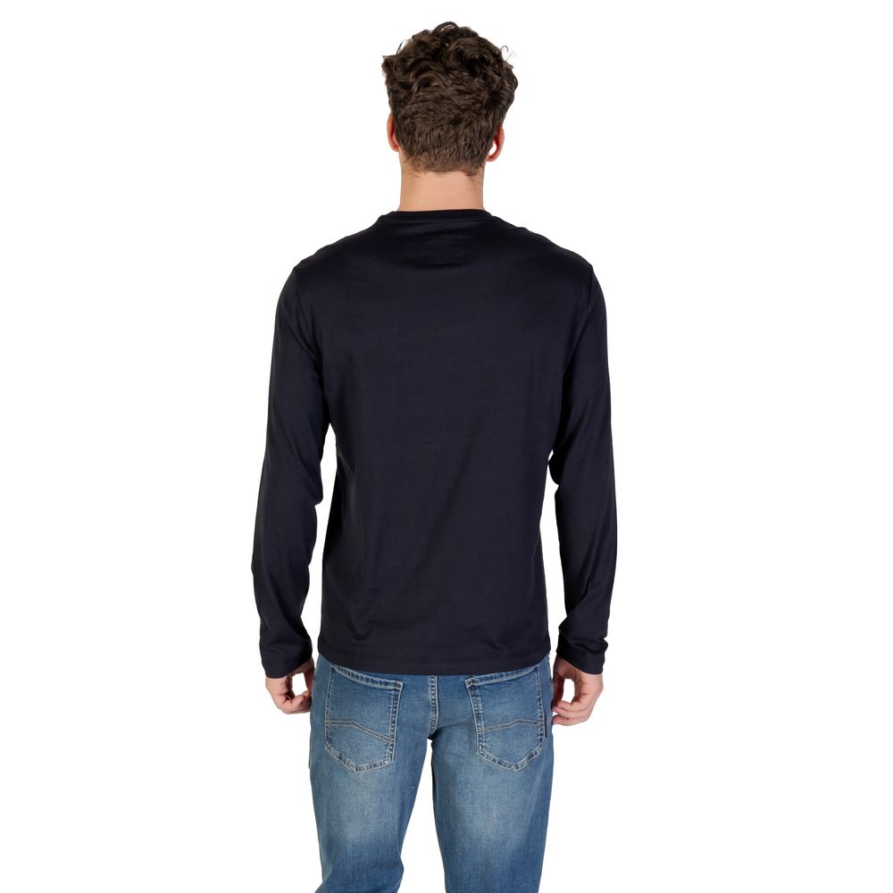 Armani Exchange Blaues Baumwoll-Langarmshirt