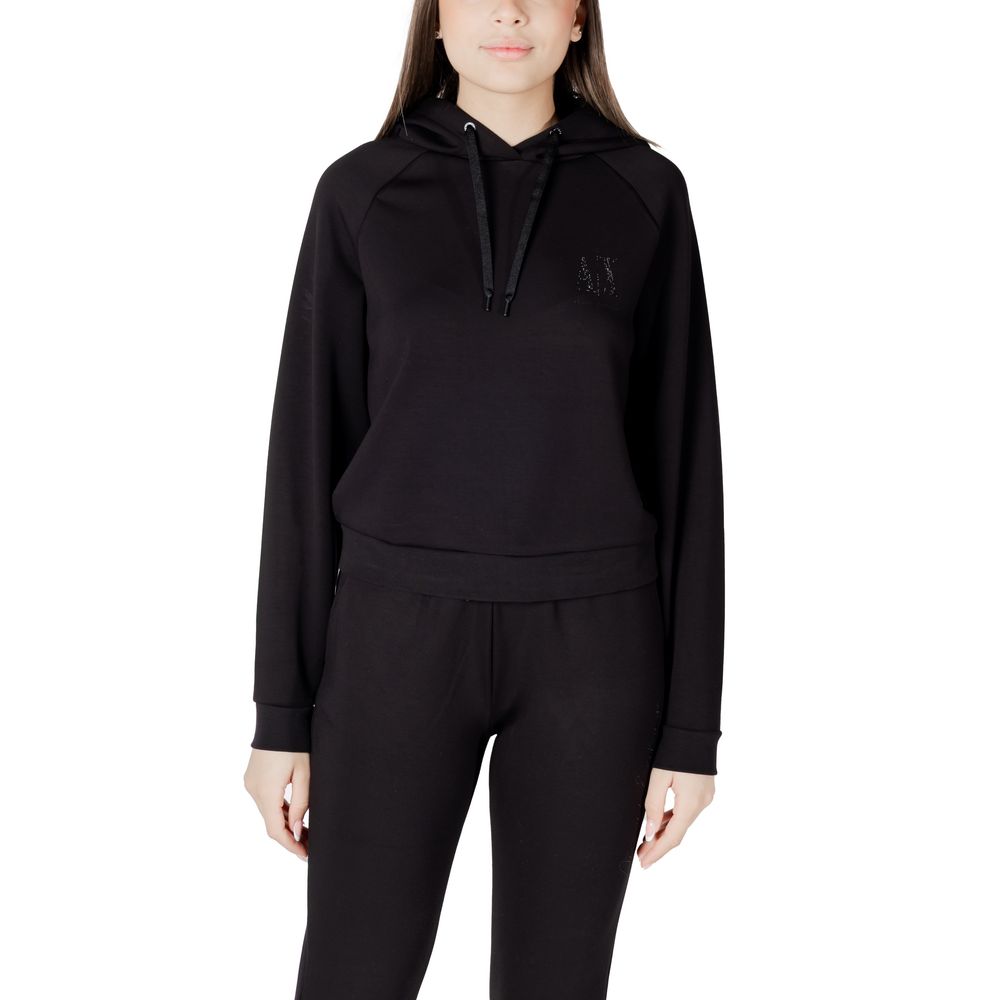 Armani Exchange Schwarzer Hoodie aus Viskose