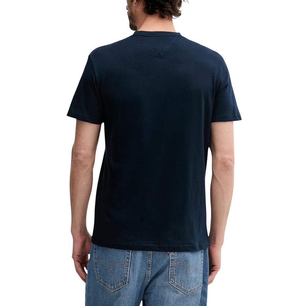 Tommy Hilfiger Jeans Blaues T-Shirt aus recycelter Baumwolle