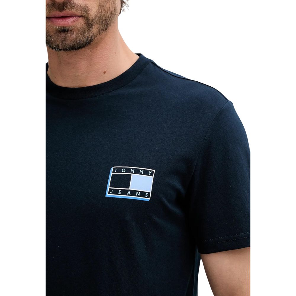 Tommy Hilfiger Jeans Blaues T-Shirt aus recycelter Baumwolle