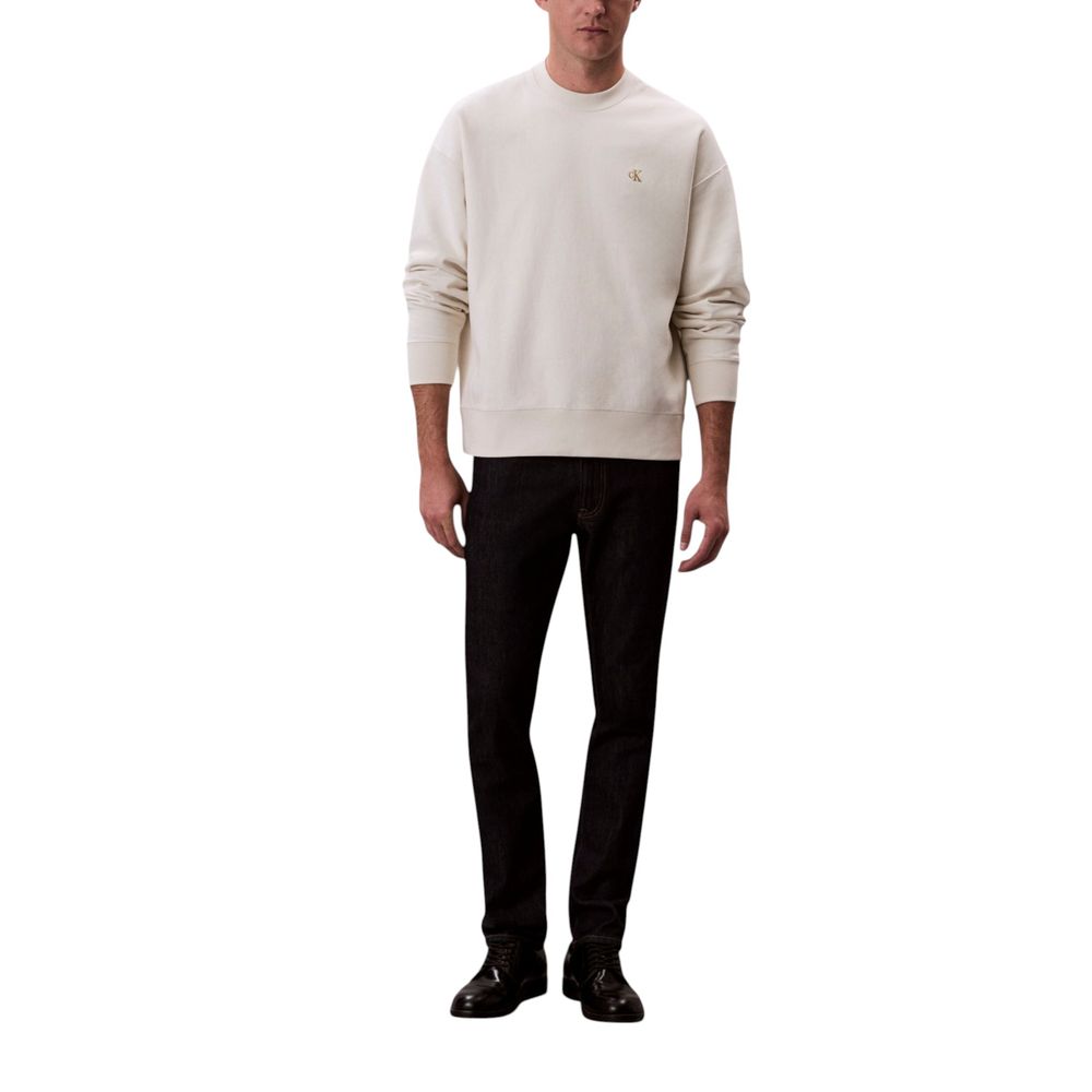 Calvin Klein Jeans Weißes Baumwoll-Sweatshirt