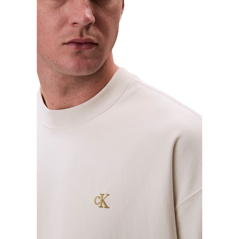 Calvin Klein Jeans Weißes Baumwoll-Sweatshirt