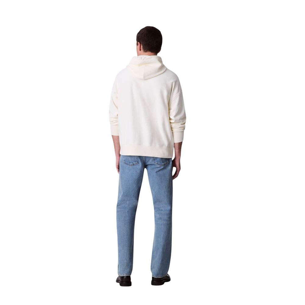 Calvin Klein Jeans Weiße Baumwoll-Kapuzenpullover