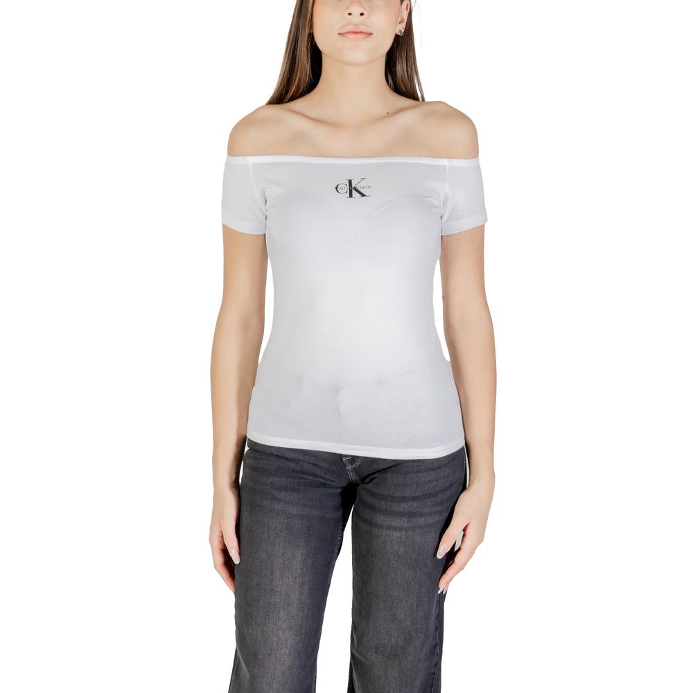Calvin Klein Jeans Weißes Baumwoll-T-Shirt