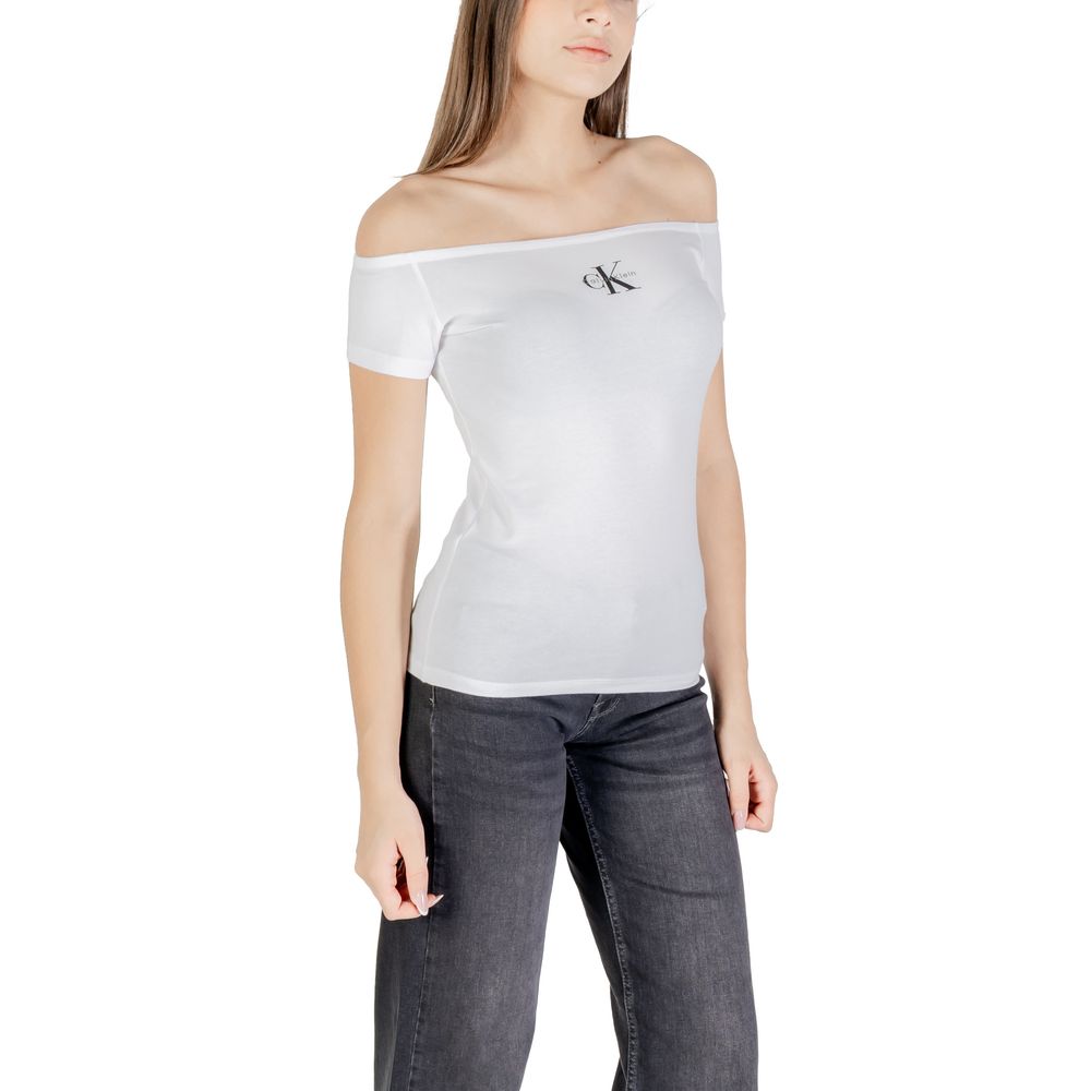 Calvin Klein Jeans Weißes Baumwoll-T-Shirt