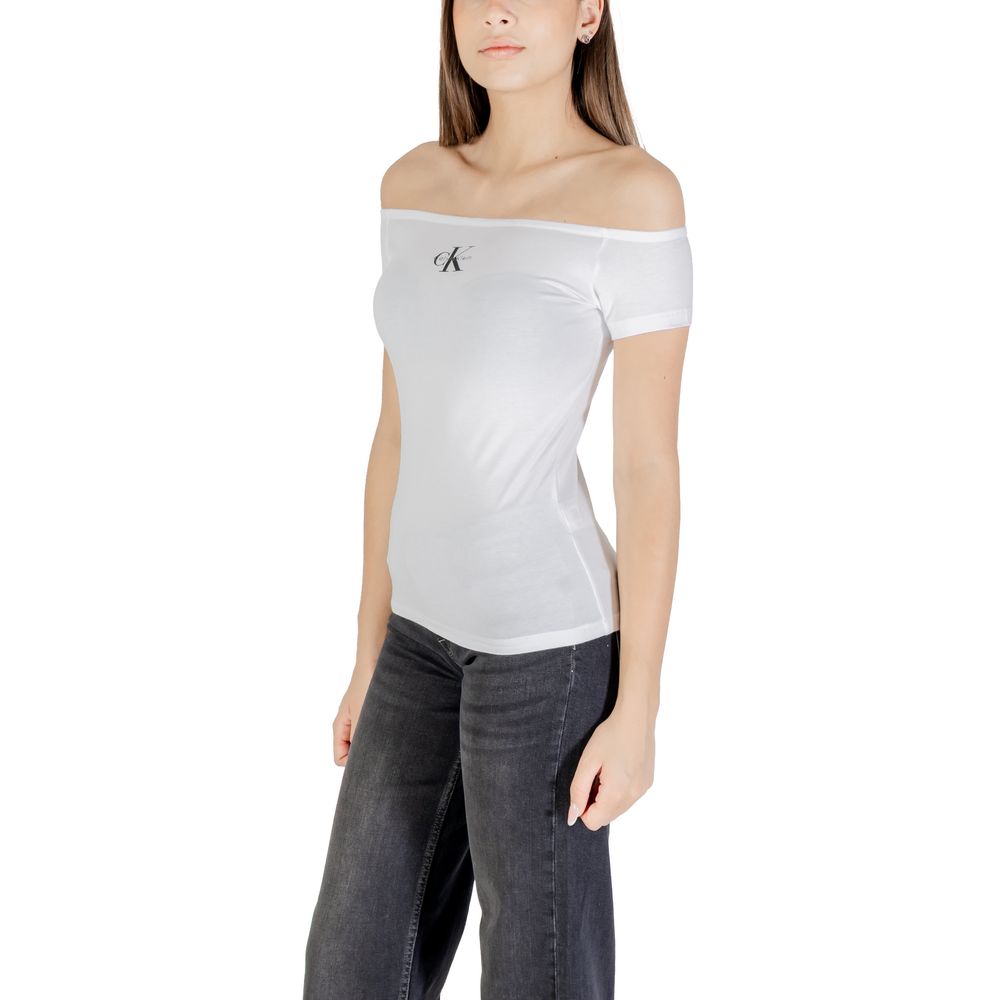 Calvin Klein Jeans Weißes Baumwoll-T-Shirt