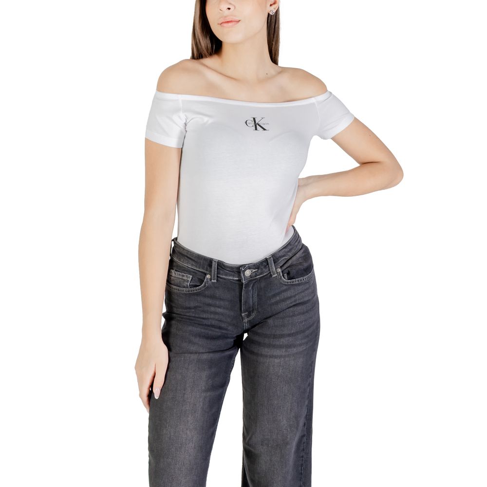 Calvin Klein Jeans Weißes Baumwoll-T-Shirt