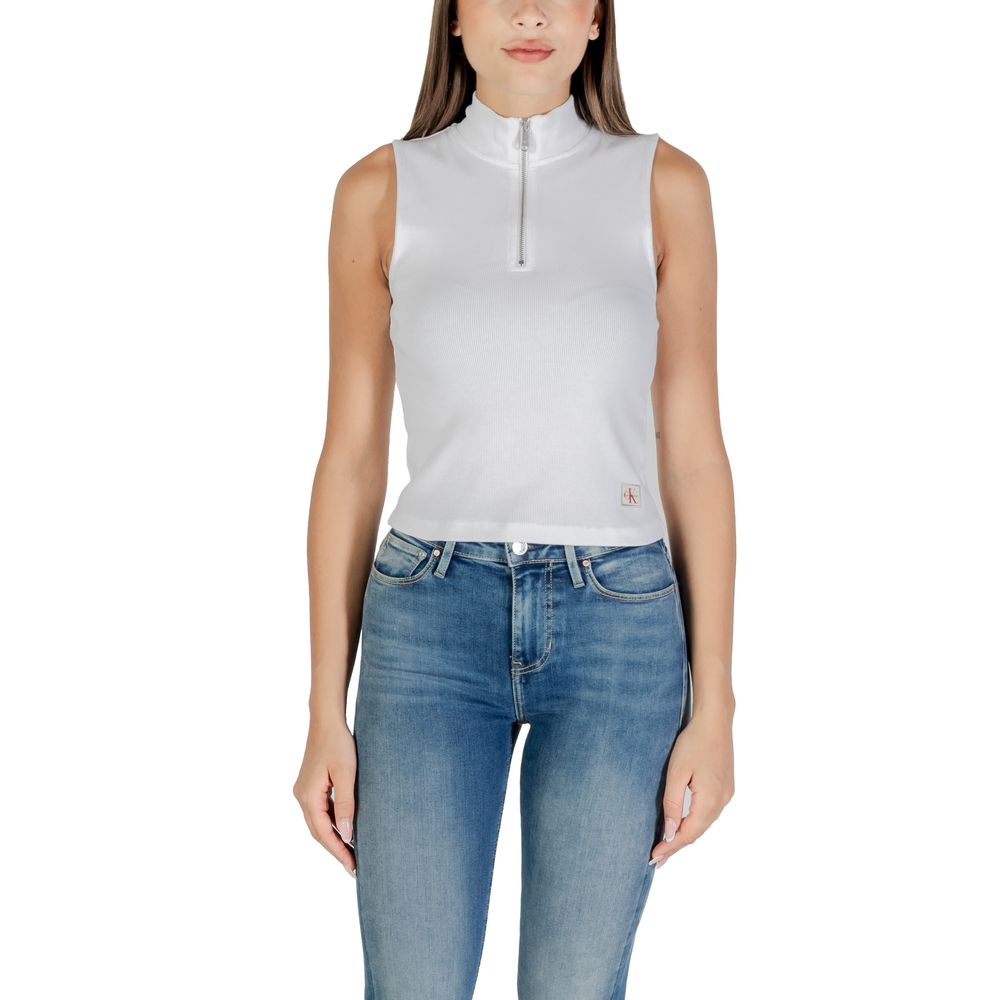 Calvin Klein Jeans Weißes Baumwoll-Top