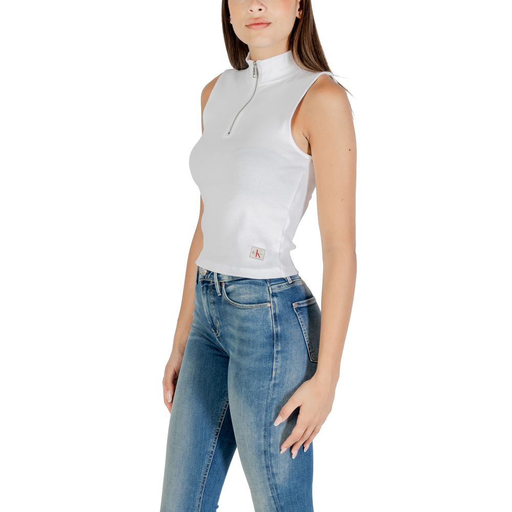 Calvin Klein Jeans Weißes Baumwoll-Top