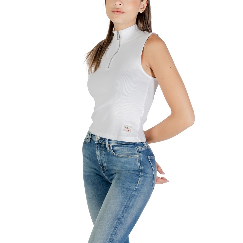 Calvin Klein Jeans Weißes Baumwoll-Top
