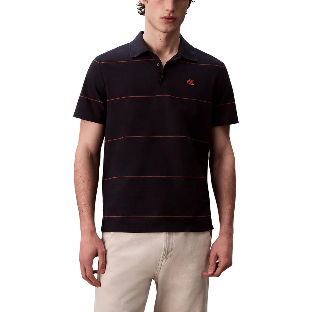 Calvin Klein Jeans Blaues Baumwoll-Polohemd