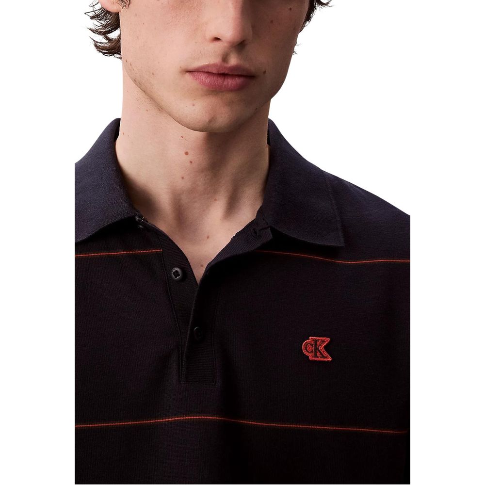 Calvin Klein Jeans Blaues Baumwoll-Polohemd