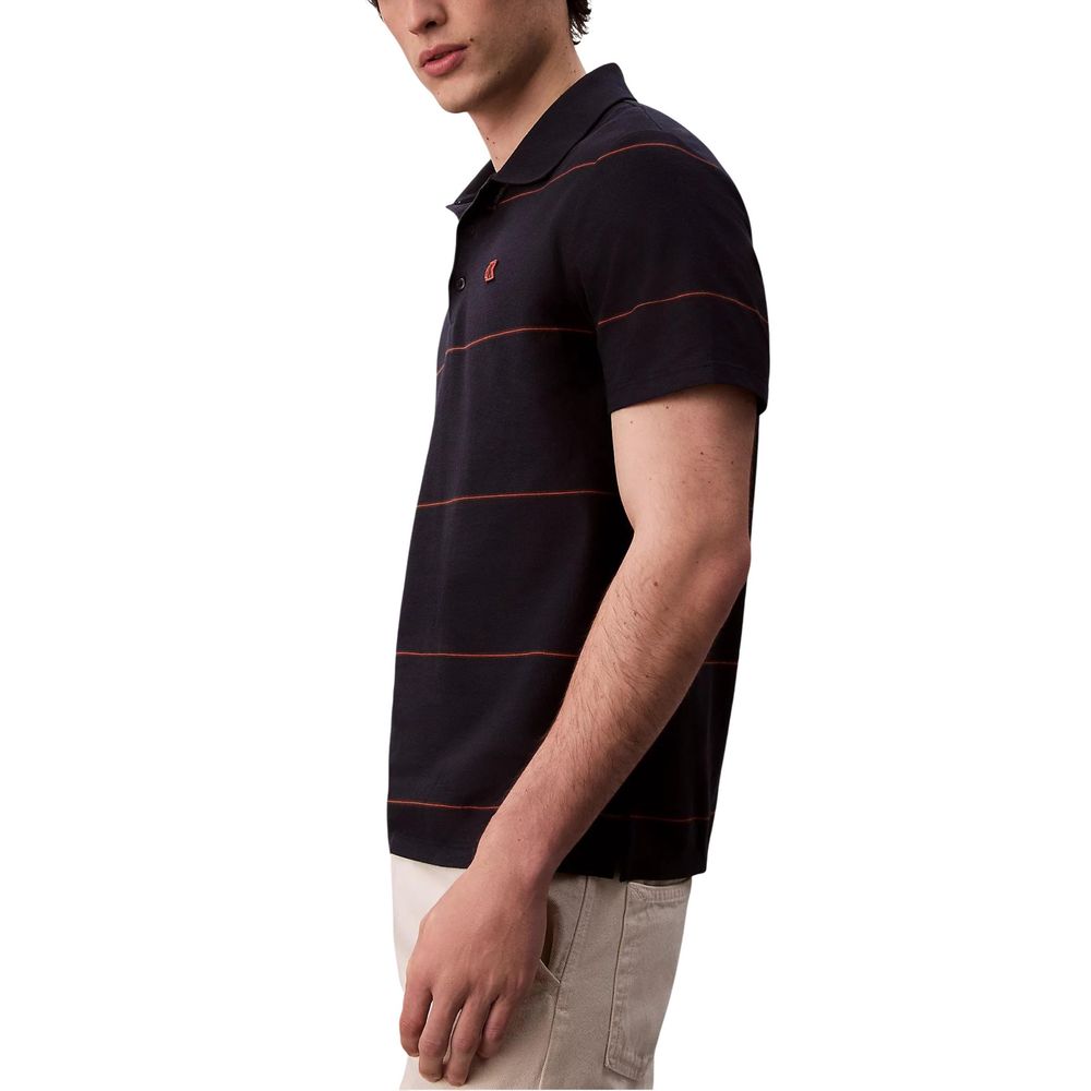 Calvin Klein Jeans Blaues Baumwoll-Polohemd