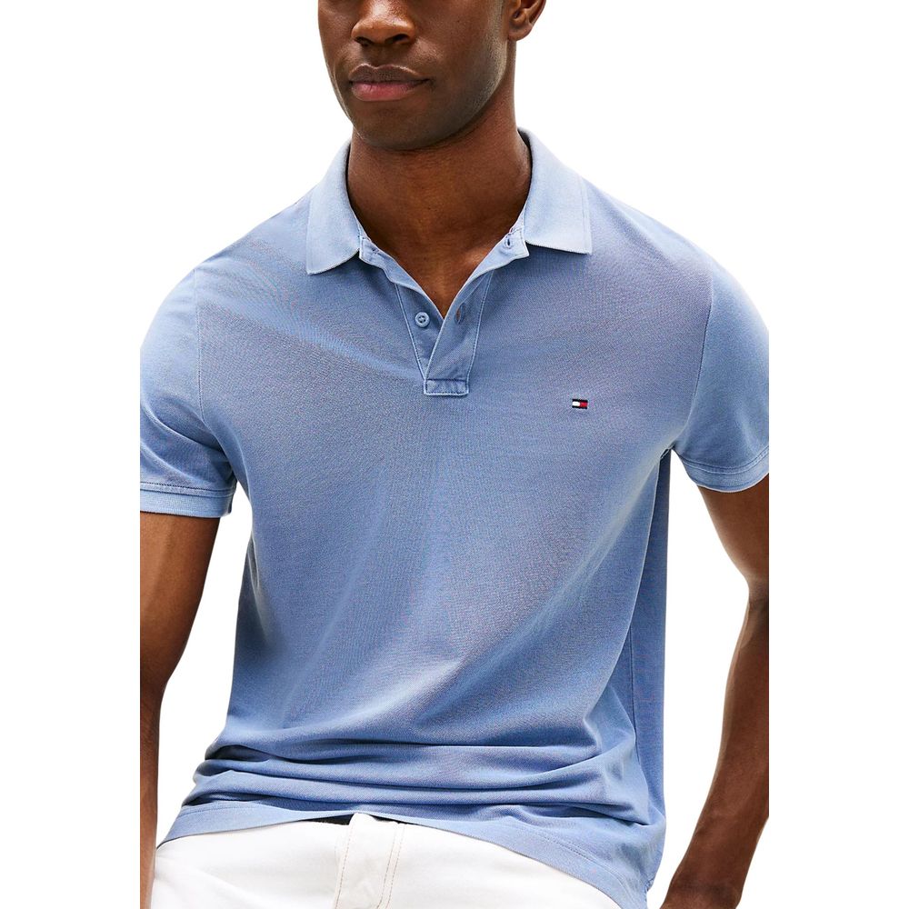 Tommy Hilfiger Blaues Baumwoll-Polohemd