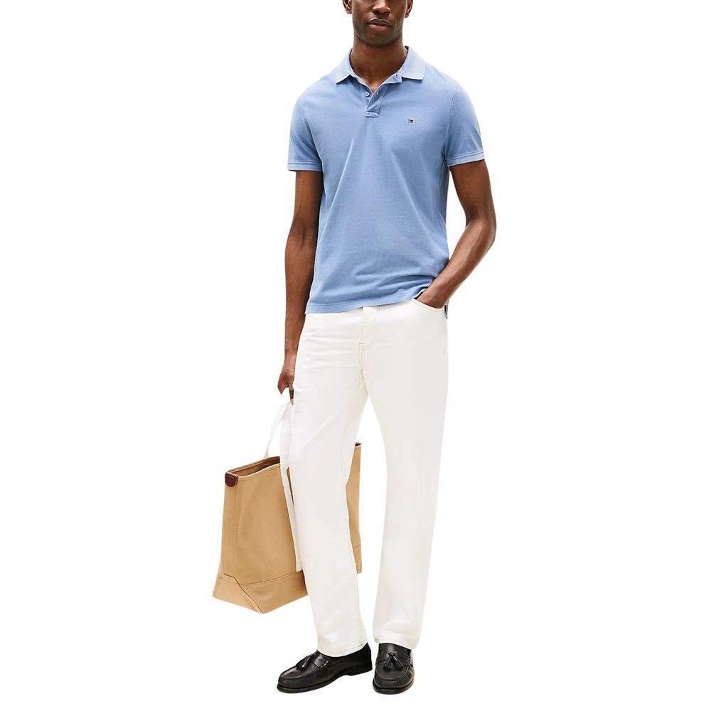 Tommy Hilfiger Blaues Baumwoll-Polohemd