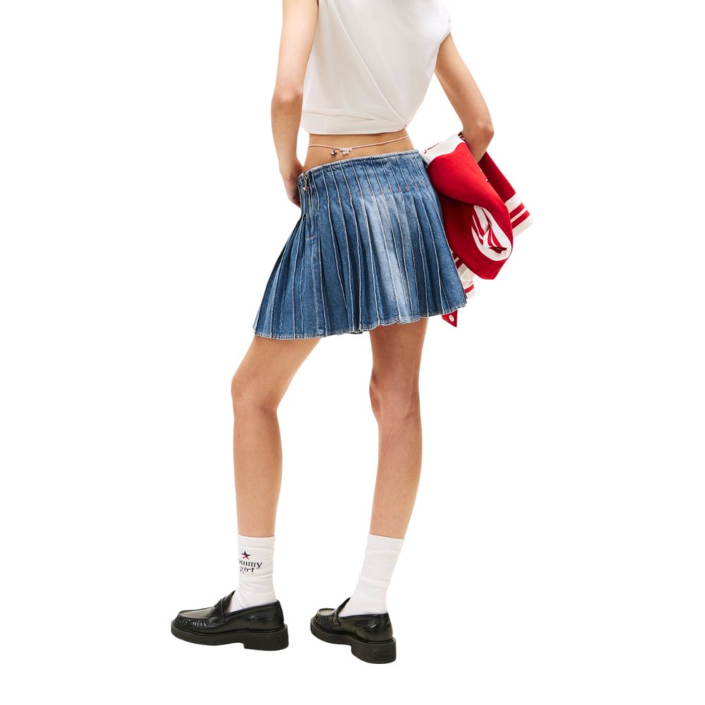 Tommy Hilfiger Jeans Blaue Minirock aus recycelter Baumwolle