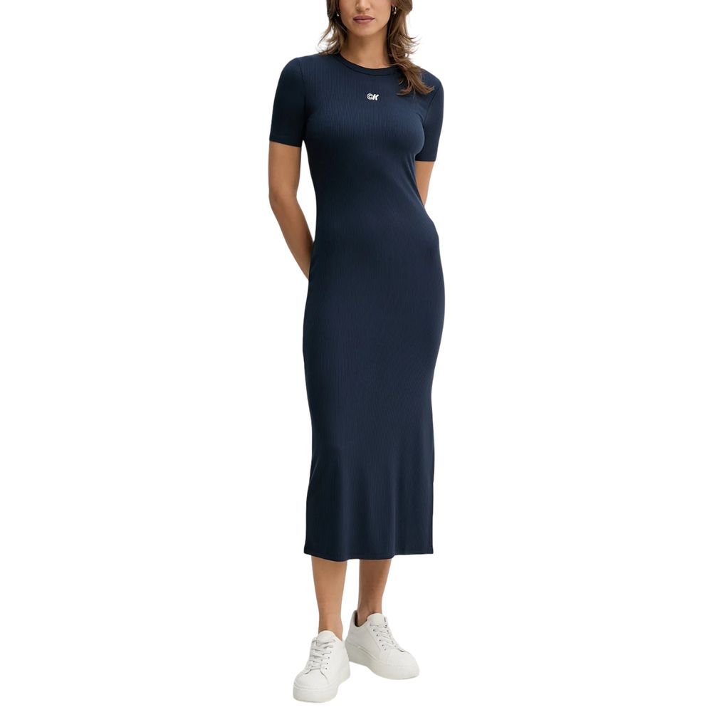 Calvin Klein Jeans Langes blaues Modal-Kleid