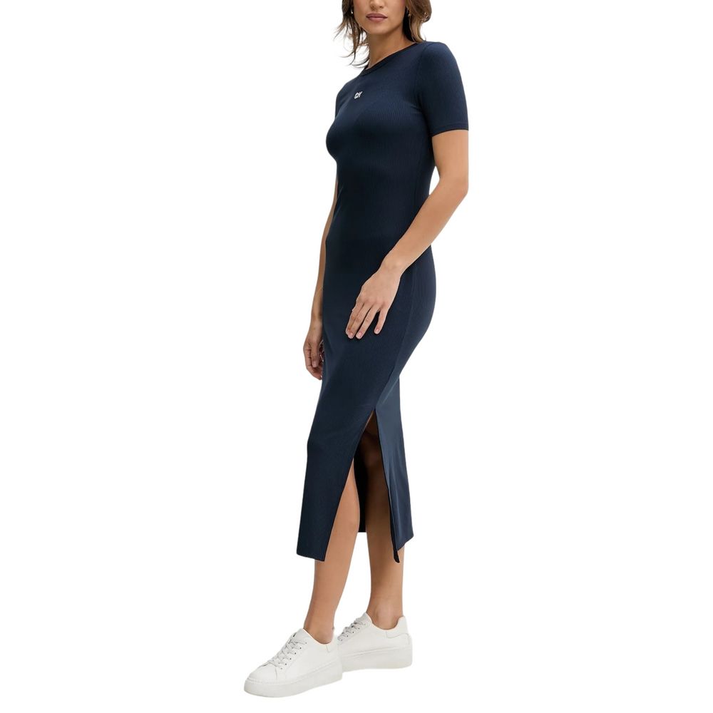 Calvin Klein Jeans Langes blaues Modal-Kleid