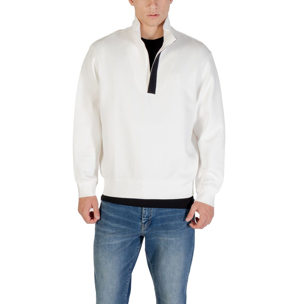 Armani Exchange Cremefarbener Baumwollpullover