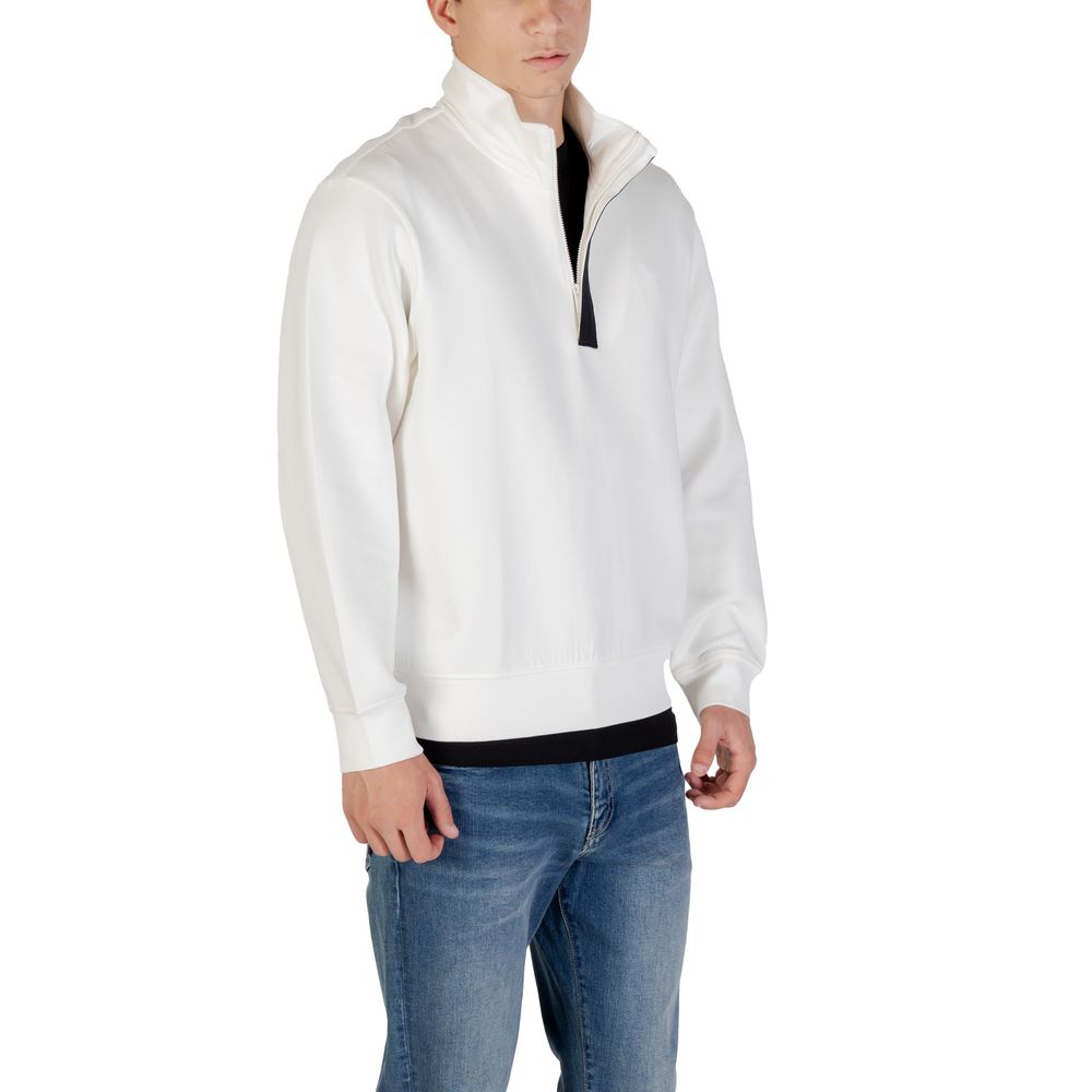 Armani Exchange Cremefarbener Baumwollpullover