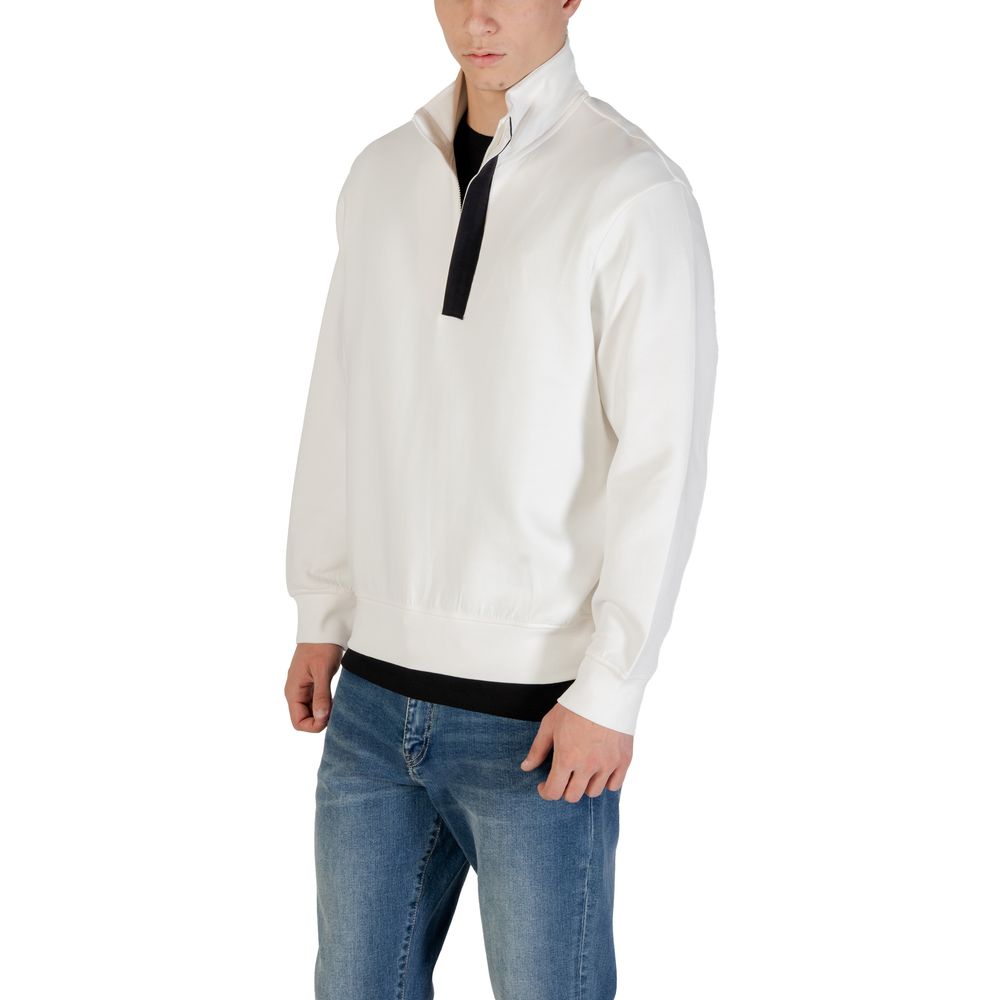 Armani Exchange Cremefarbener Baumwollpullover