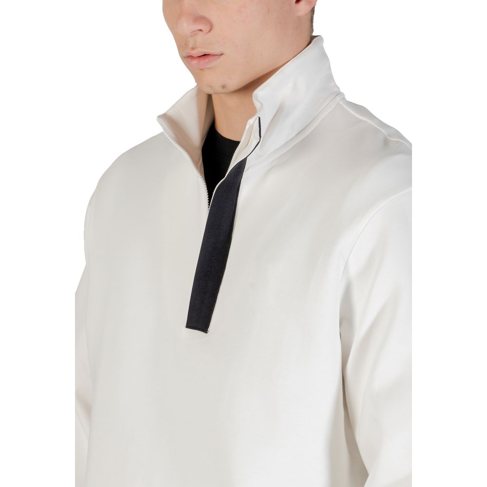Armani Exchange Cremefarbener Baumwollpullover