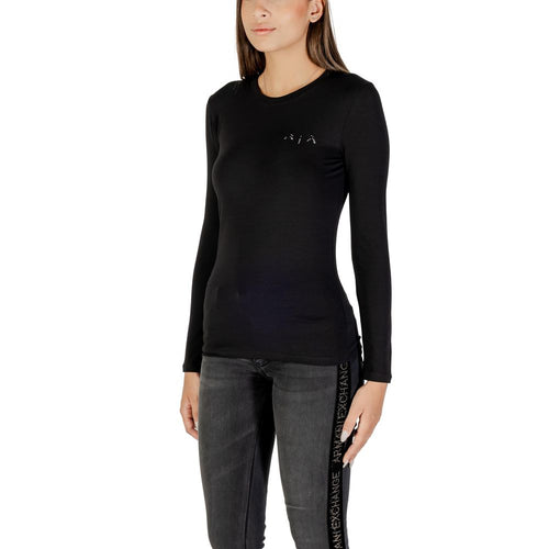Armani Exchange Schwarzes Baumwoll-T-Shirt