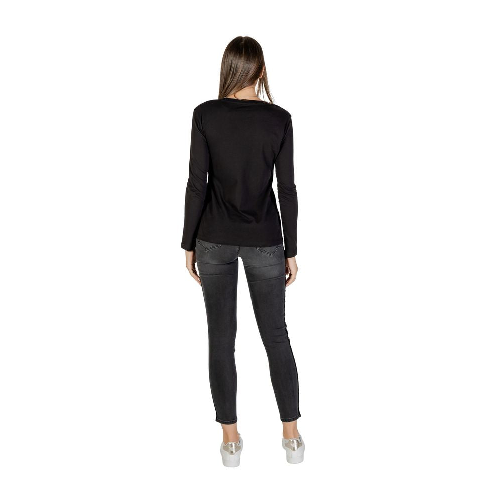 Armani Exchange Zweifarbige Baumwoll-Langarmshirt