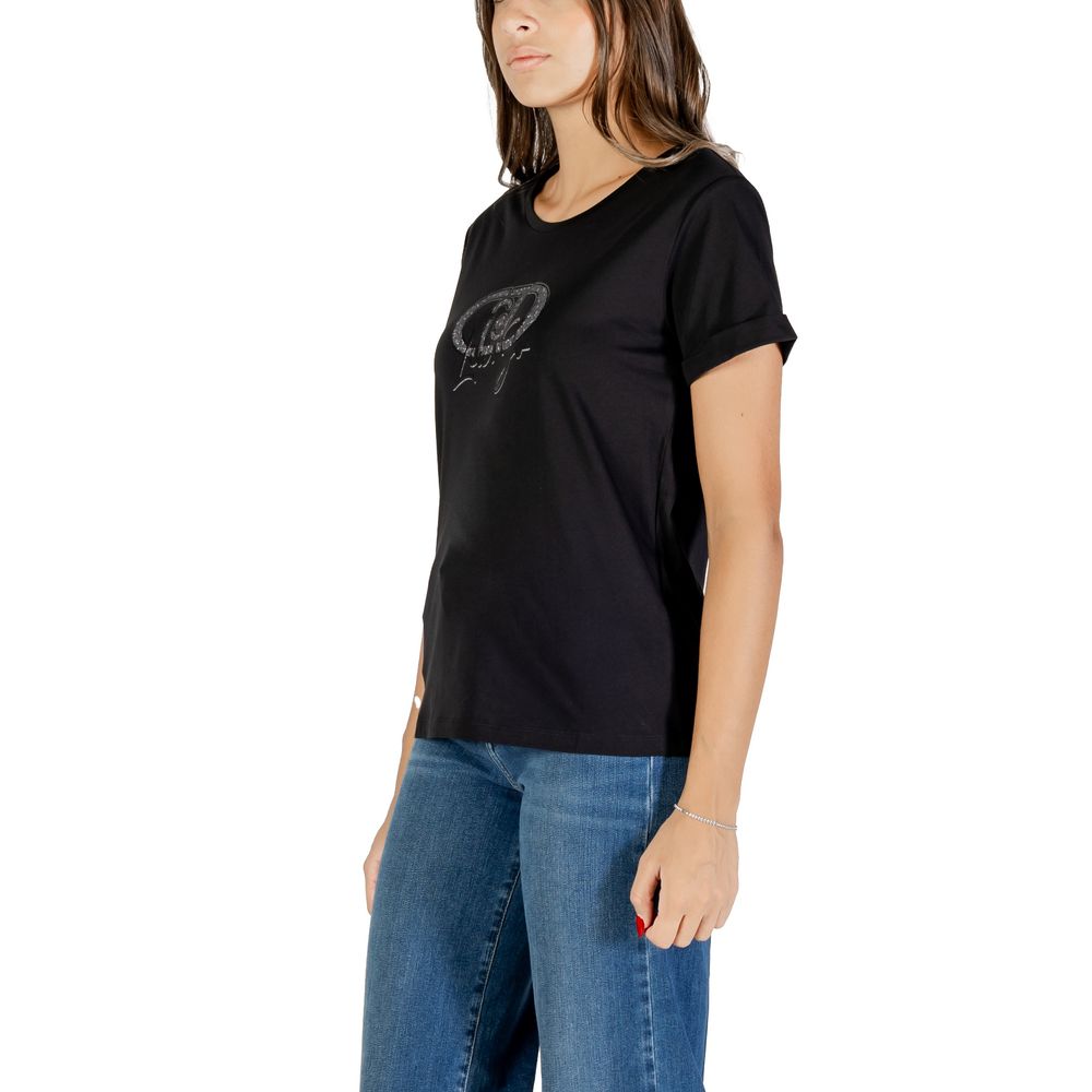 Liu Jo Schwarzes Baumwoll-T-Shirt