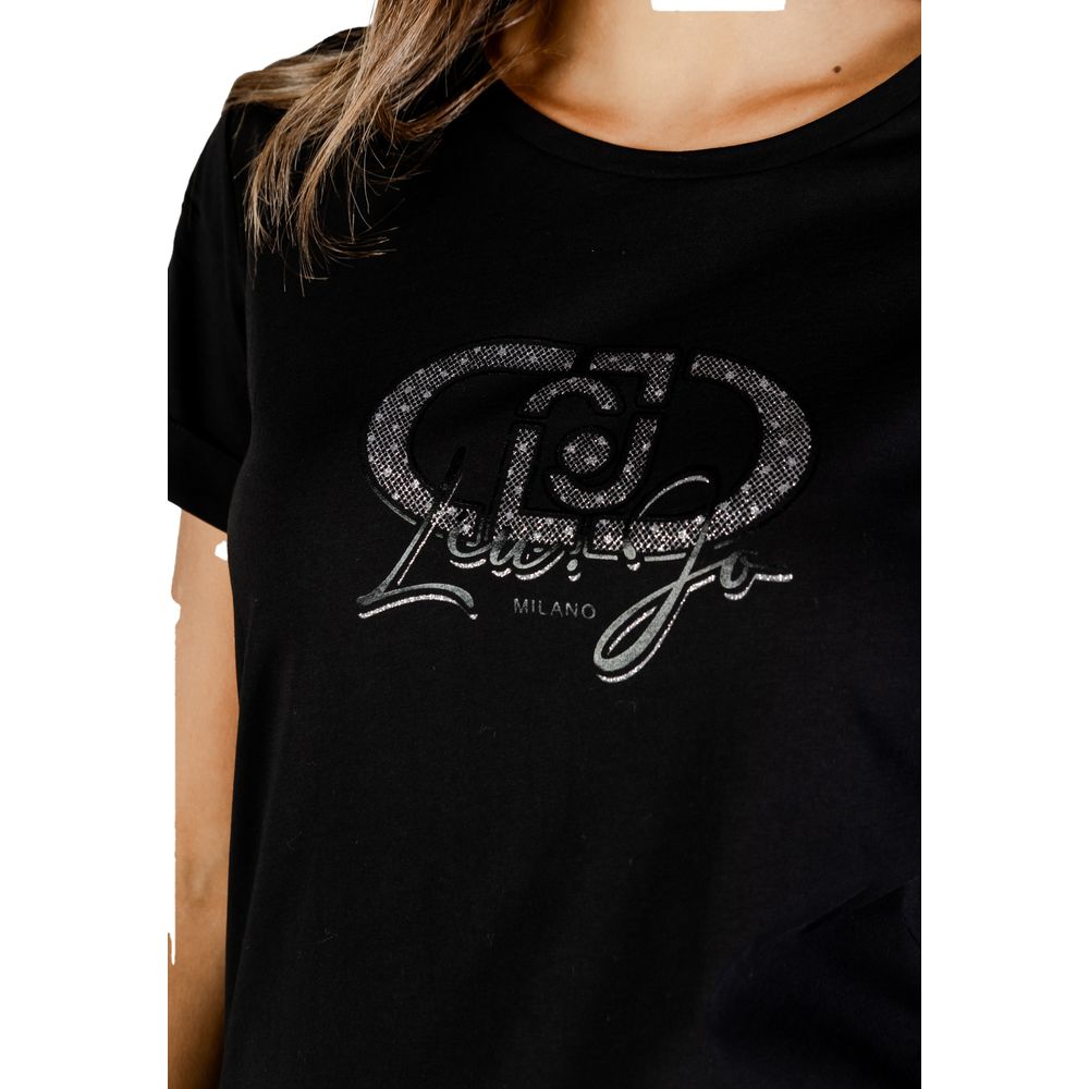 Liu Jo Schwarzes Baumwoll-T-Shirt