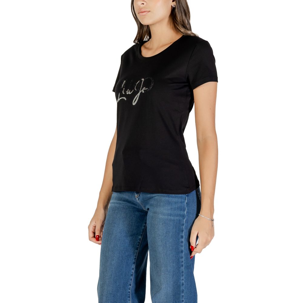 Liu Jo Schwarzes Baumwoll-T-Shirt