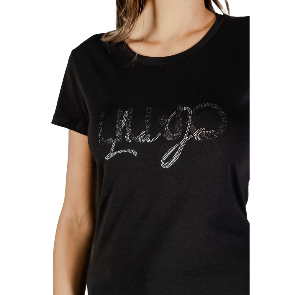 Liu Jo Schwarzes Baumwoll-T-Shirt
