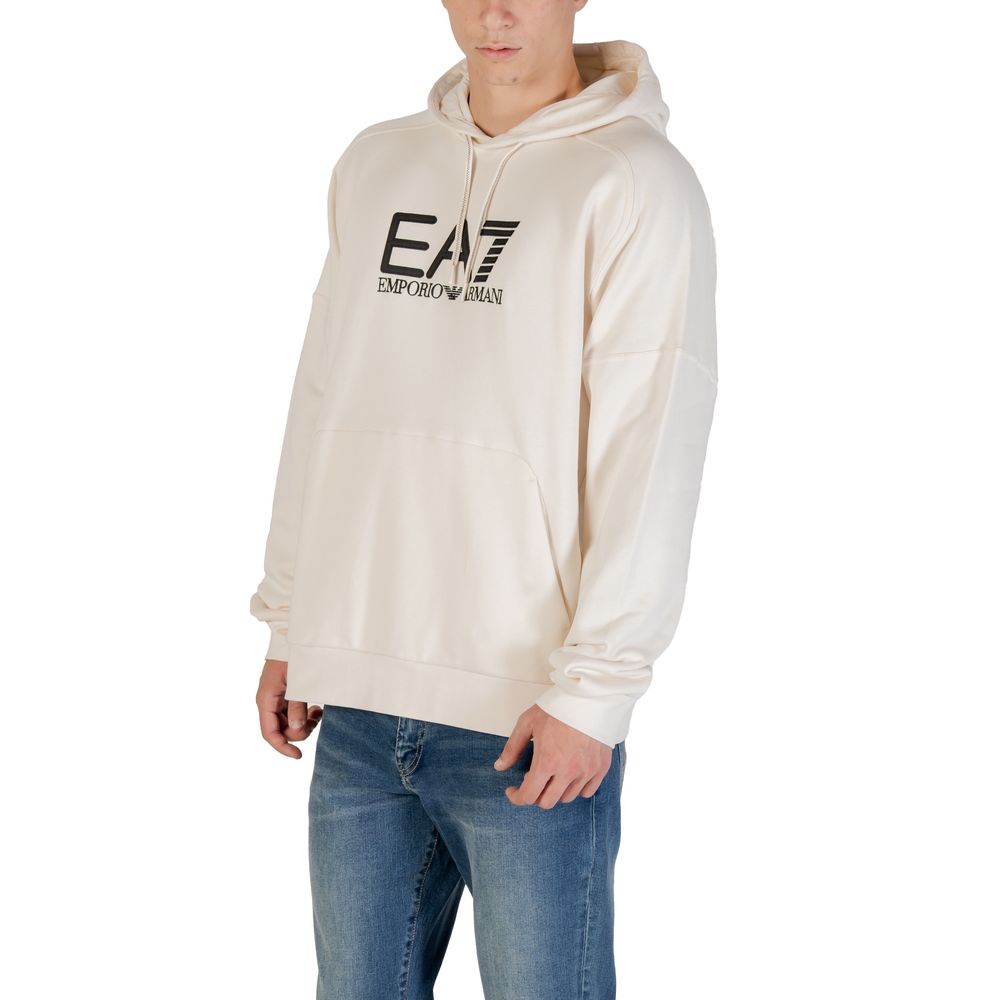 EA7 Emporio Armani Schwarz-weiße Baumwollkapuzenpullover