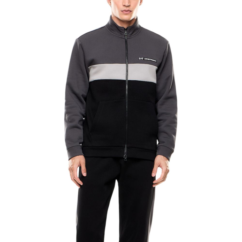 EA7 Emporio Armani Schwarzer Baumwoll-Trainingsanzug