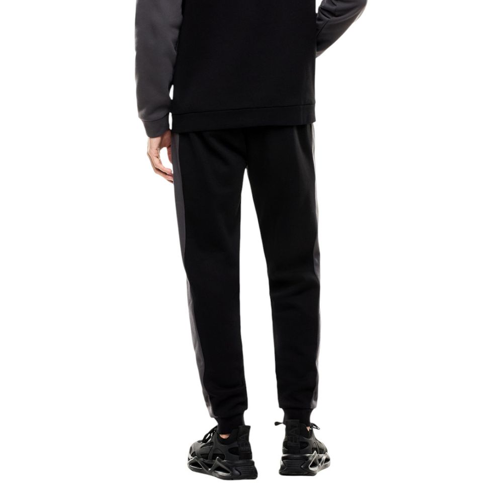 EA7 Emporio Armani Schwarzer Baumwoll-Trainingsanzug