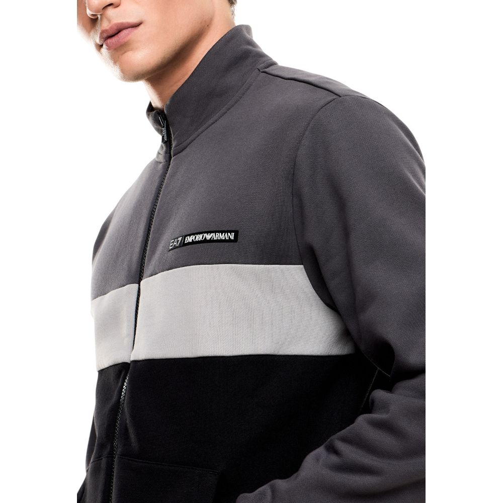 EA7 Emporio Armani Schwarzer Baumwoll-Trainingsanzug