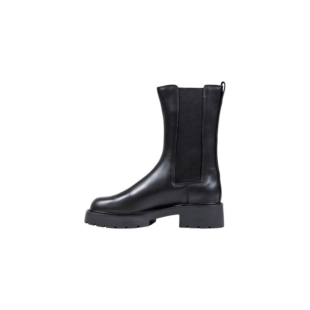 Calvin Klein Jeans Schwarze Leder-Stiefeletten