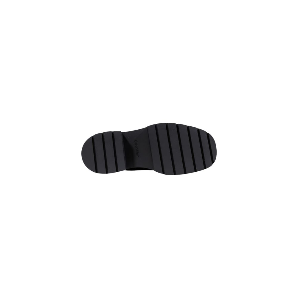 Calvin Klein Jeans Schwarze Leder-Stiefeletten