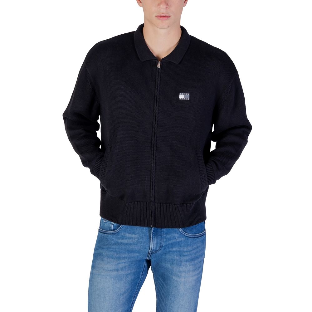 Tommy Hilfiger Jeans Schwarzer Cardigan aus recycelter Baumwolle