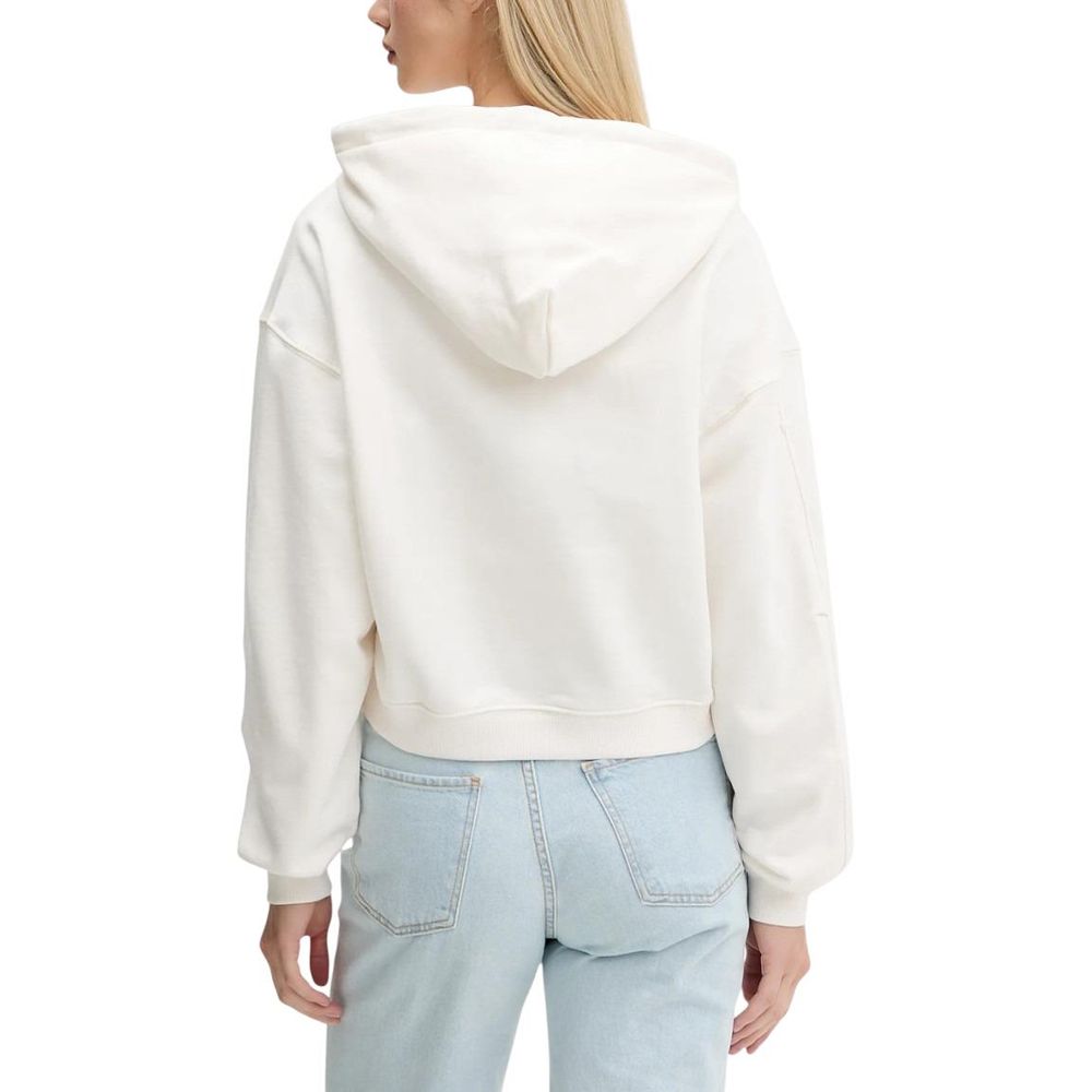Tommy Hilfiger Jeans Cremefarbene Kapuzenjacke aus recycelter Baumwolle
