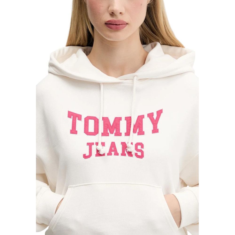 Tommy Hilfiger Jeans Cremefarbene Kapuzenjacke aus recycelter Baumwolle