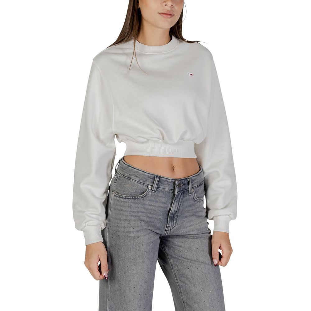 Tommy Hilfiger Jeans Cremefarbener Pullover aus recycelter Baumwolle