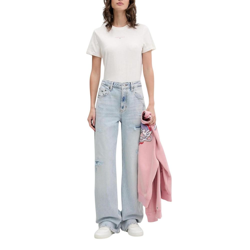 Tommy Hilfiger Jeans Hellblaue Mom Jeans aus recycelter Baumwolle