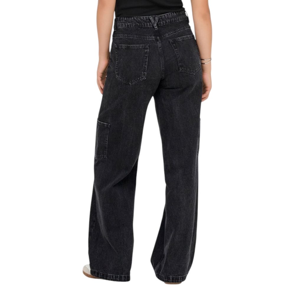 Only Schwarze Baumwolljeans im Relaxed Fit