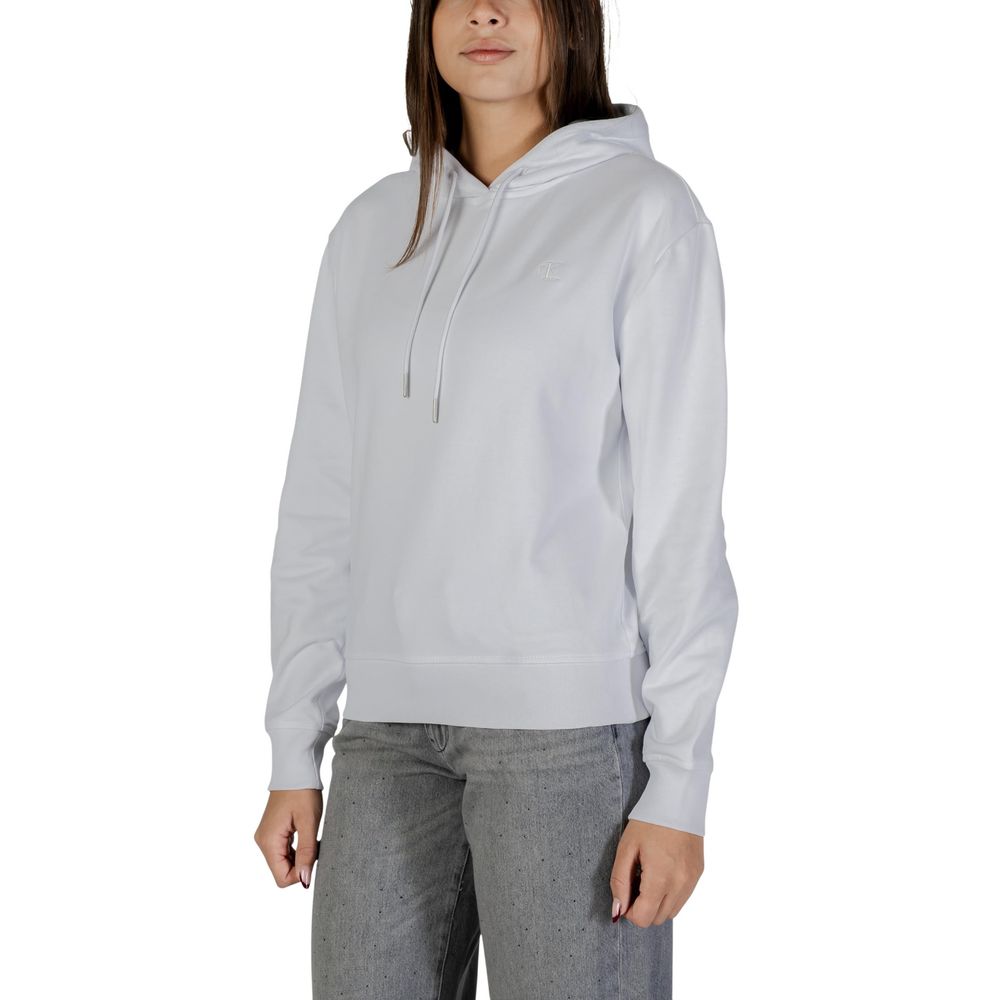 Calvin Klein Jeans Weiße Baumwoll-Kapuzenpullover